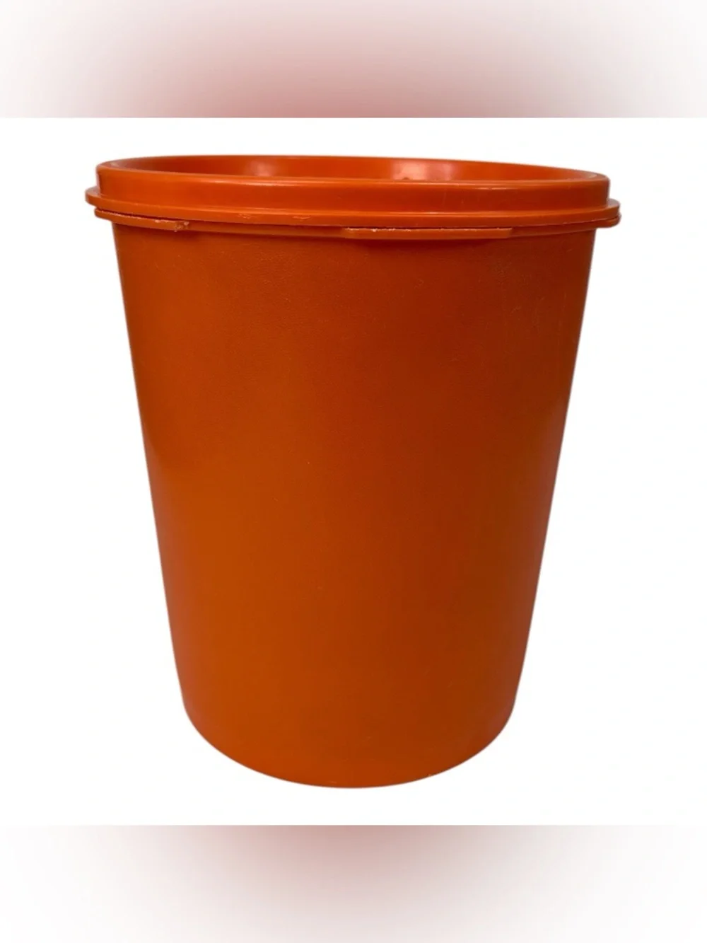Vintage Tupperware Orange 809-6 Servalier Nesting Canister w/ 810-19 Lid